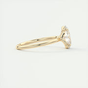 2 CT Oval Flush Stacking Low Profile Solitaire Moissanite Engagement Ring